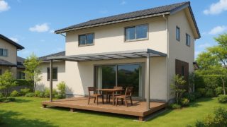 掛川市の戸建て外構に施工されたテラス屋根のイメージ