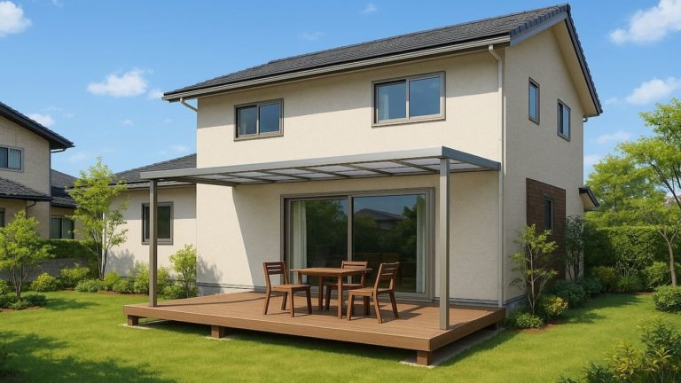 掛川市の戸建て外構に施工されたテラス屋根のイメージ