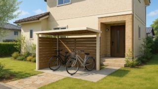 加古川市の戸建て外構に施工された自転車置き場のイメージ