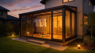 鎌ケ谷市の戸建て外構に施工されたテラス囲い・サンルームのイメージ