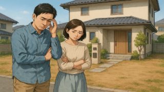 【鎌倉市】外構デザインの失敗例5選|提案をうのみにしてしまったケース 鎌倉市の外構工事の失敗にがっかりする夫婦のイメージ