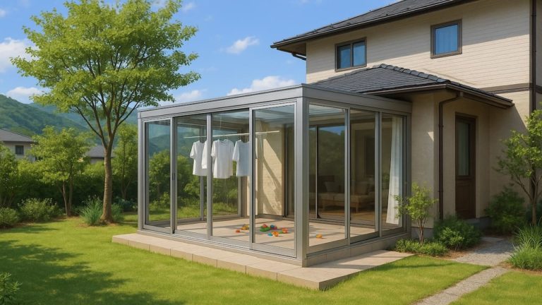 亀岡市の戸建て外構に施工されたテラス囲い・サンルームのイメージ