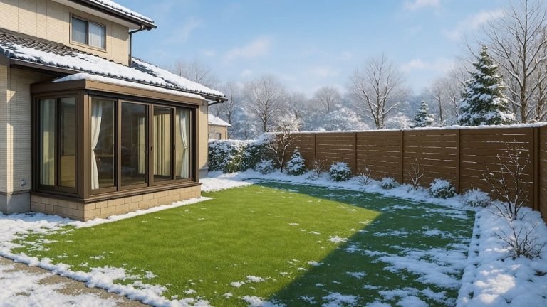 金沢市の戸建て外構に施工された人工芝のイメージ