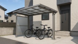 金沢市の戸建て外構に施工されたサイクルポートのイメージ