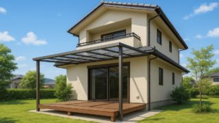 鹿屋市の戸建て外構に施工されたテラス屋根のイメージ