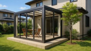 関西地方の戸建て外構に施工されたテラス囲い・サンルームのイメージ