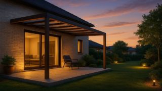 関西地方の戸建て外構に施工されたテラス屋根のイメージ