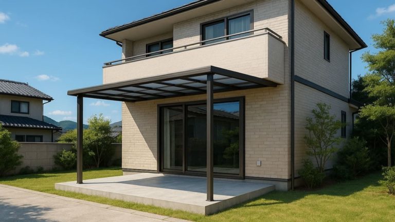 唐津市の戸建て外構に施工されたテラス屋根のイメージ