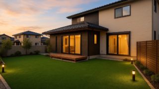 橿原市の戸建て外構に施工された人工芝のイメージ