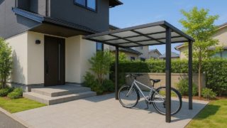 橿原市の戸建て外構に施工された自転車置き場のイメージ