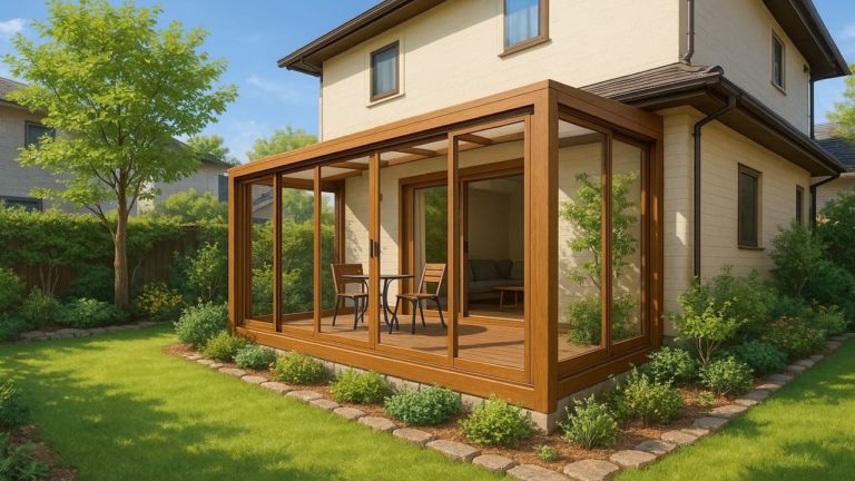 春日井市の戸建て外構に施工されたテラス囲い・サンルームのイメージ