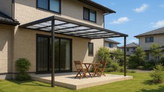 春日井市の戸建て外構に施工されたテラス屋根のイメージ