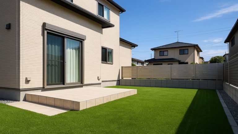 葛飾区の戸建て外構に施工された人工芝のイメージ
