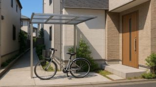 葛飾区の戸建て外構に施工された自転車置き場のイメージ