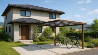 河内長野市の戸建て外構に施工されたサイクルポートのイメージ