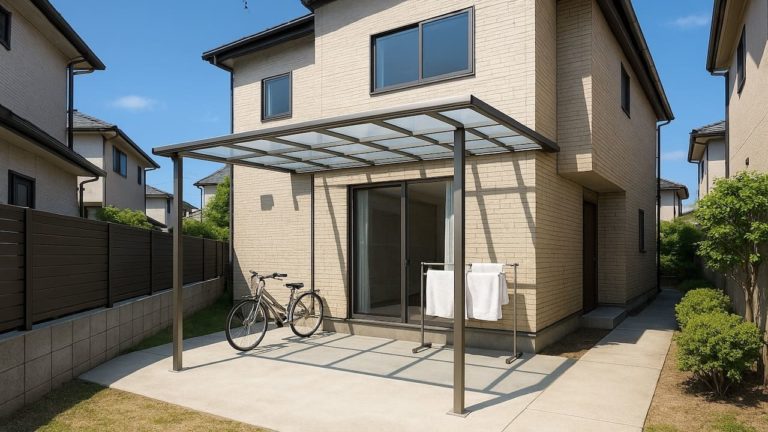 河内長野市の戸建て外構に施工されたテラス屋根のイメージ