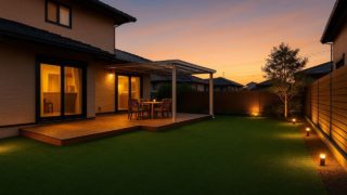 川越市の戸建て外構に施工された人工芝のイメージ