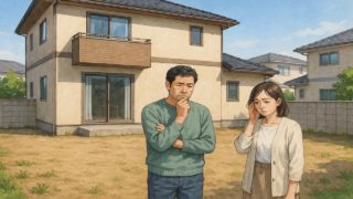 川越市の外構工事の失敗にがっかりする夫婦のイメージ