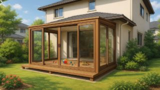 川越市の戸建て外構に施工されたテラス囲い・サンルームのイメージ