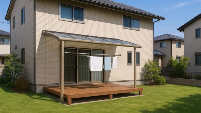 川口市の戸建て外構に施工されたテラス屋根のイメージ