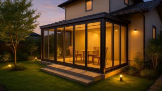 川西市の戸建て外構に施工されたテラス囲い・サンルームのイメージ