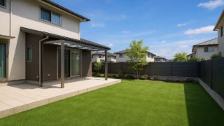 川崎市の戸建て外構に施工された人工芝のイメージ