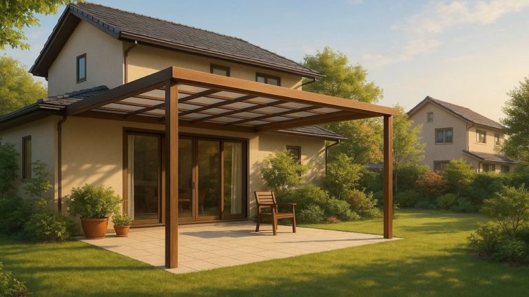 川崎市の戸建て外構に施工されたテラス屋根のイメージ