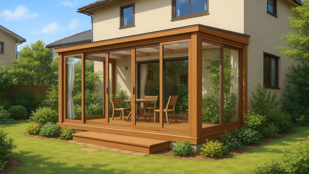 加須市の戸建て外構に施工されたテラス囲い・サンルームのイメージ