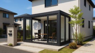 君津市の戸建て外構に施工されたテラス囲い・サンルームのイメージ