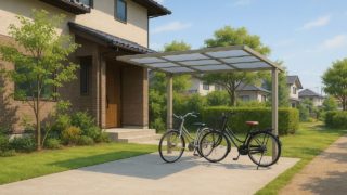 霧島市の戸建て外構に施工された自転車置き場のイメージ