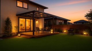 桐生市の戸建て外構に施工された人工芝のイメージ