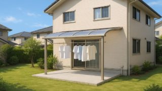 桐生市の戸建て外構に施工されたテラス屋根のイメージ