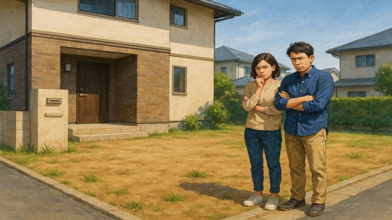 木更津市の外構工事の失敗にがっかりする夫婦のイメージ