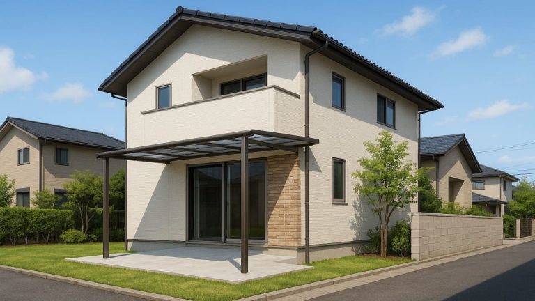 木更津市の戸建て外構に施工されたテラス屋根のイメージ