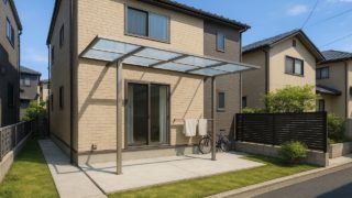 岸和田市の戸建て外構に施工されたテラス屋根のイメージ