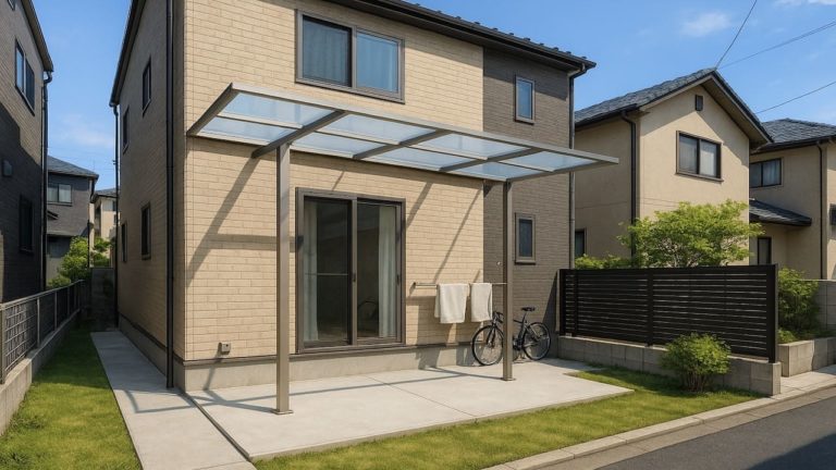 岸和田市の戸建て外構に施工されたテラス屋根のイメージ