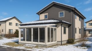 北広島市の戸建て外構に施工されたテラス囲い・サンルームのイメージ