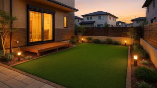 北九州市の戸建て外構に施工された人工芝のイメージ