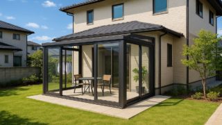 北九州市の戸建て外構に施工されたテラス囲い・サンルームのイメージ