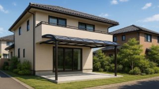 【神戸市】テラス屋根の価格目安|人気デザイン実例5選 神戸市の戸建て外構に施工されたテラス屋根のイメージ