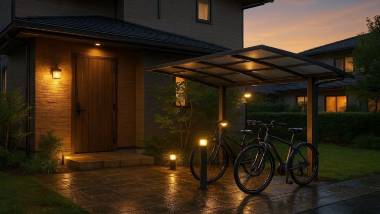 高知県の戸建て外構に施工された自転車置き場のイメージ