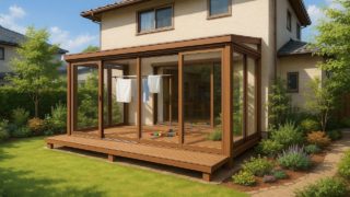 甲府市の戸建て外構に施工されたテラス囲い・サンルームのイメージ