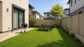 小金井市の戸建て外構に施工された人工芝のイメージ