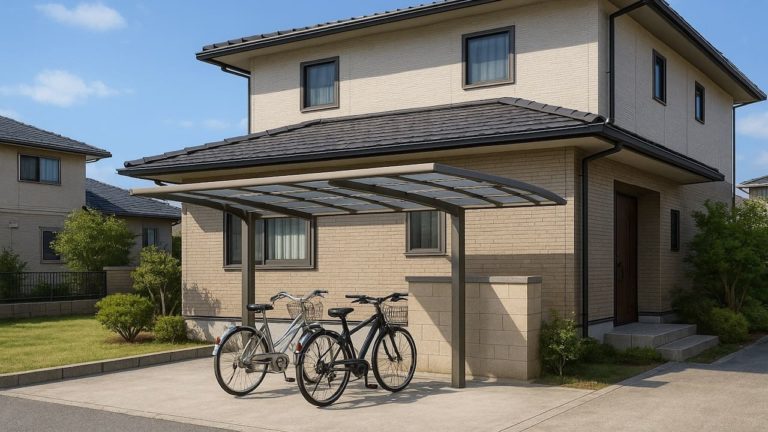 小金井市の戸建て外構に施工されたサイクルポートのイメージ