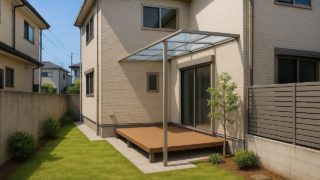 小金井市の戸建て外構に施工されたテラス屋根のイメージ