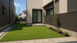 国分寺市の戸建て外構に施工された人工芝のイメージ