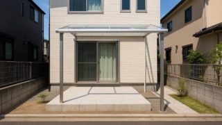 狛江市の戸建て外構に施工されたテラス屋根のイメージ