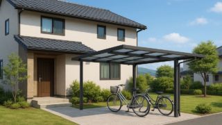 小牧市の戸建て外構に施工されたサイクルポートのイメージ