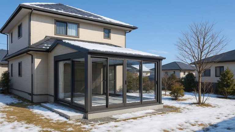 郡山市の戸建て外構に施工されたテラス囲い・サンルームのイメージ