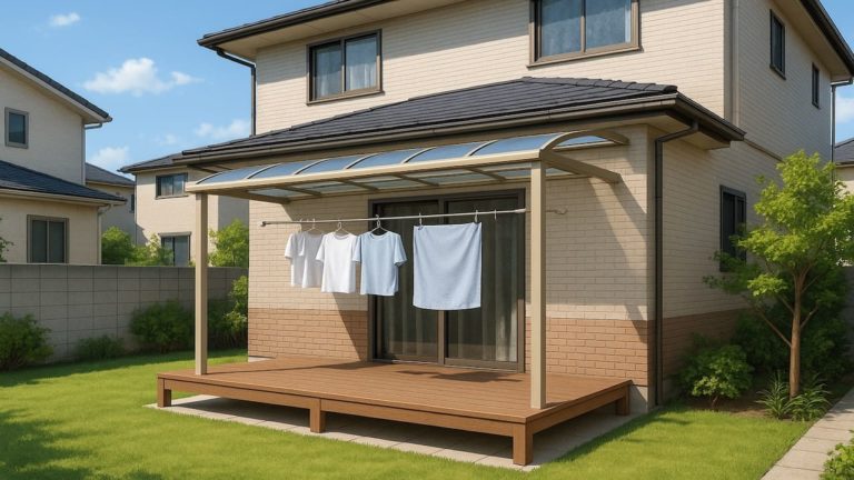 越谷市の戸建て外構に施工されたテラス屋根のイメージ